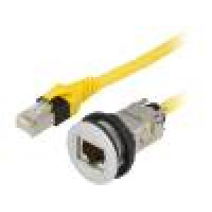 Zásuvka RJ45 22mm IP20 -25÷70°C dotv: Ø22,3mm Dél.kab:1,5m