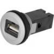Zásuvka USB 2.0 A/A 22mm IP20 -25÷70°C Ø22,3mm