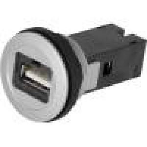 Zásuvka USB 2.0 A/A 22mm IP20 -25÷70°C Ø22,3mm