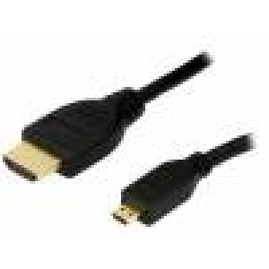 Kabel HDMI 1.4 HDMI micro zástrčka, HDMI vidlice 4,6m černá
