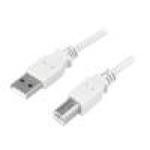 Kabel USB 2.0 USB A vidlice, USB B vidlice niklovaný 1,8m