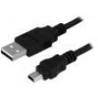 Kabel USB 2.0 USB A vidlice, USB B mini vidlice niklovaný