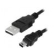 Kabel USB 2.0 USB A vidlice, USB B mini vidlice niklovaný