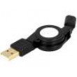 Kabel USB 2.0,svinovací USB A vidlice, USB B micro vidlice