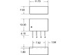 QDC1S-1205S Převodník: DC/DC 1W Uvst:10,8÷13,2V 5VDC SIL4 7x11,7x10mm