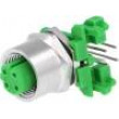 Konektor M12 zásuvka PIN:4 úhlové 90° kód D-Ethernet zásuvka