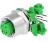 Konektor M12 zásuvka PIN:4 úhlové 90° kód D-Ethernet zásuvka