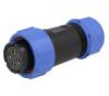 Konektor kulatý zástrčka SP21 zásuvka PIN:4 IP68 500V 7÷12mm