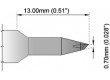 Hrot zkosený kužel 0,7mm 325÷358°C zahnutý pod úhlem 45°