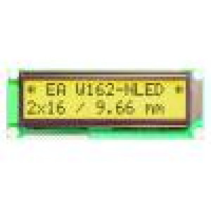 Display: LCD alphanumeric STN Positive 16x2 yellow-green LED