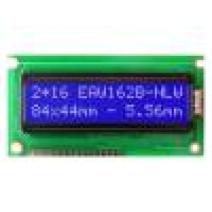 Zobrazovač: LCD alfanumerický STN Negative 16x2 modrá LED