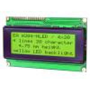 Display: LCD alphanumeric STN Positive 20x4 yellow-green LED