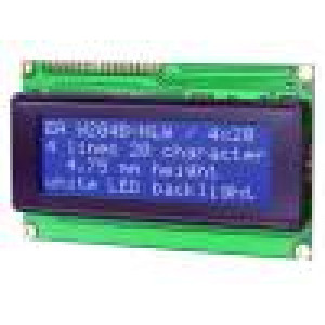 Zobrazovač: LCD alfanumerický STN Negative 20x4 modrá LED