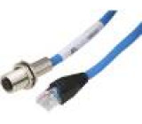 Adaptér RJ45 vidlice, M12 zásuvka PIN:4 přímý kód D-Ethernet