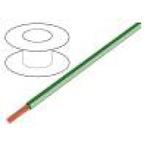 Kabel LgY licna Cu 0,35mm2 PVC zeleno-bílá 300/500V