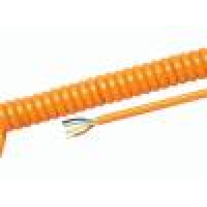Kabel kroucený PUR oranžová 450/750V 0,3m 1,2m H07BQ-F