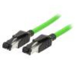 Patch cord SF/UTP 5 drát Cu PVC zelená 1,5m 22AWG Žíly: : 4