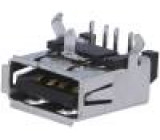 Zásuvka USB A na PCB THT PIN:4 úhlové 90° V: USB 2.0 zlacený