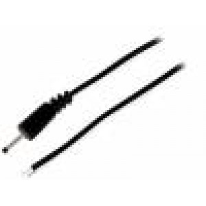 Kabel 2x0,5mm2 vodiče,DC 2,35/0,7 zástrčka přímý černá 1,5m
