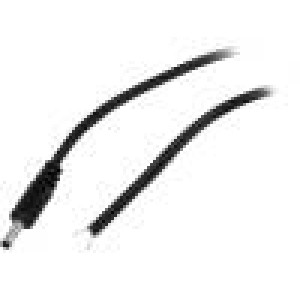 Kabel 2x0,5mm2 vodiče,DC 1,3/3,5 zástrčka přímý černá 1,5m