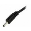 Kabel 2x1mm2 vodiče,DC 1,3/3,5 zástrčka přímý černá 1,5m