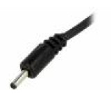 Kabel vodiče, DC 1,3/3,5 zástrčka přímý 1mm2 černá 1,5m