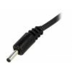 Kabel 2x1mm2 vodiče,DC 1,3/3,5 zástrčka přímý černá 1,5m