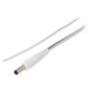 Kabel 2x0,5mm2 vodiče,DC 4,8/1,7 zástrčka přímý bílá 1,5m