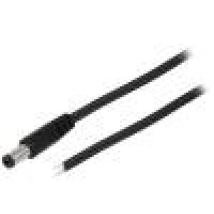 Kabel 2x0,5mm2 vodiče,DC 5,5/1,7 zástrčka přímý černá 1,5m