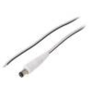 Kabel 2x0,5mm2 vodiče,DC 5,5/1,7 zástrčka přímý bílá 1,5m