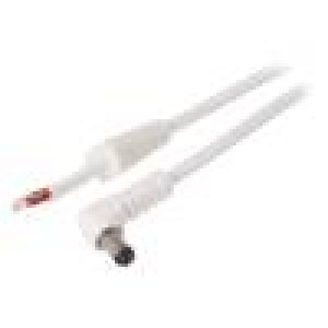 Kabel 1x1mm2 vodiče,DC 5,5/1,7 zástrčka úhlový bílá 1,5m