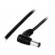 Kabel 2x0,5mm2 vodiče,DC 5,5/2,1 zástrčka úhlový černá 1,5m