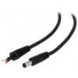 Kabel 2x1mm2 vodiče,DC 5,5/2,1 zástrčka přímý černá 1,5m