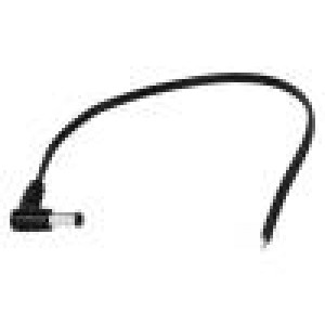 Kabel 2x0,5mm2 vodiče,DC 5,5/2,5 zástrčka úhlový černá 0,2m