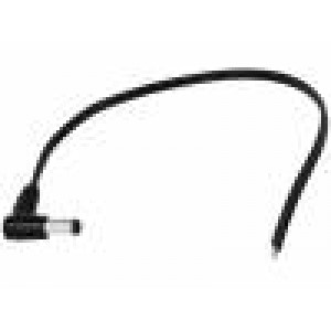 Kabel 2x0,5mm2 vodiče,DC 5,5/2,5 zástrčka úhlový černá 3m
