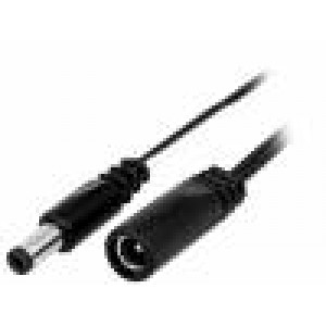 Kabel 2x0,5mm2 DC 5,5/2,1 zástrčka,DC 5,5/2,1 zásuvka přímý