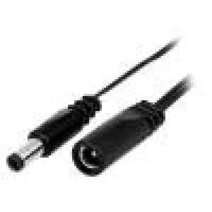 Kabel 2x0,5mm2 DC 5,5/2,1 zástrčka,DC 5,5/2,1 zásuvka přímý