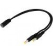 Kabel 2x0,5mm2 DC 5,5/2,1 zástrčka x2,DC 5,5/2,1 zásuvka
