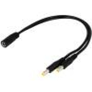 Kabel 2x0,5mm2 DC 5,5/2,1 zástrčka x2,DC 5,5/2,1 zásuvka