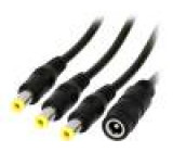 Kabel DC 5,5/2,1 zásuvka, DC 5,5/2,1 zástrčka x3 přímý 0,5mm2