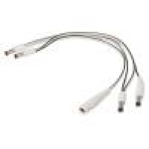 Kabel 2x0,5mm2 DC 5,5/2,1 zástrčka x4,DC 5,5/2,5 zásuvka