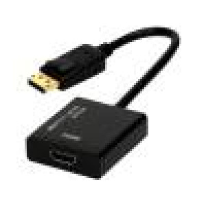 Kabel DisplayPort vidlice, HDMI zásuvka 0,2m černá
