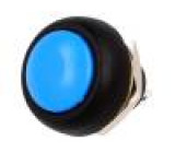 Přepínač tlačítkový 1-polohové 1A/250VAC modrá Výv: pájecí