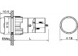 Přepínač tlačítkový 1-polohové SPDT 3A/250VAC 2A/24VDC modrá
