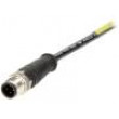 Konektor M12 10m vidlice PIN:4 přímý s vývodkou, s kabelem