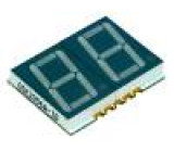 Zobrazovač LED SMD dvoumístný 7-segmentový 14,22mm červená