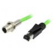 Adaptér RJ45 vidlice, M12 zásuvka PIN:4 přímý kód D-Ethernet