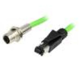 Adaptér RJ45 vidlice, M12 zásuvka PIN:4 přímý kód D-Ethernet