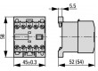 Stykač: 4-pólový NO x4 24VDC 6A DIN,na panel DILER -25÷50°C