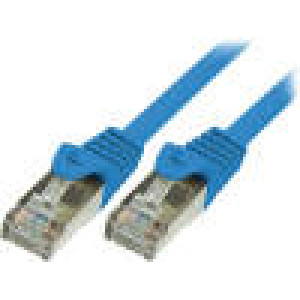 Patch kabel SF/UTP 5e propojení 1:1 licna CCA PVC modrá 10m